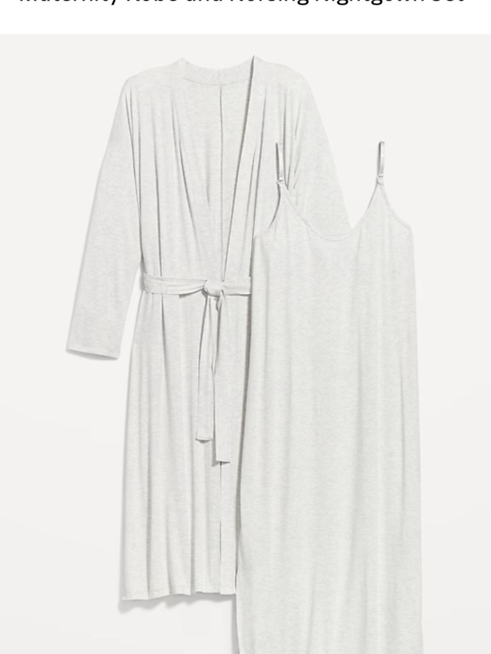 Old Navy Light Heather Gray Robe and Slip Set